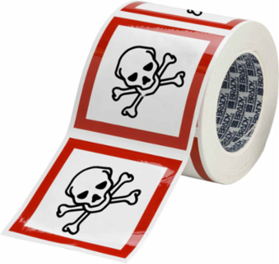 GHS Severe Toxic Picto Label, 4" H x 4" W x .035" D