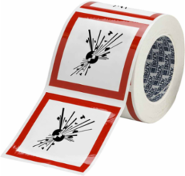 GHS Explosive Picto Label, 4" H x 4" W x .035" D