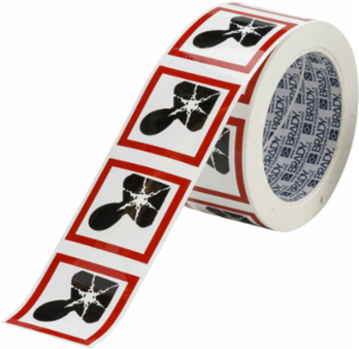 GHS Health Danger Picto Label, 2" H x 2" W x .035" D