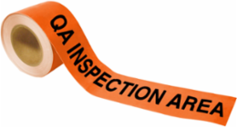 ToughStripe® Floor Marking Tape Roll - Polyester, QA INSPECTION AREA, Black on Orange, 4"x 100'