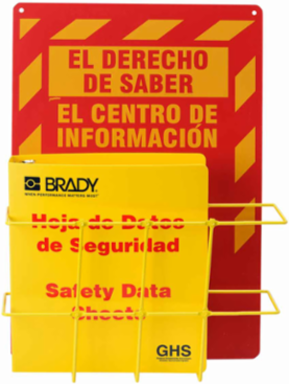 Globally Harmonized System (GHS) Center - Spanish, Backboard Color: Yellow on Red