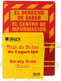 Globally Harmonized System (GHS) Center - Spanish, Backboard Color: Yellow on Red