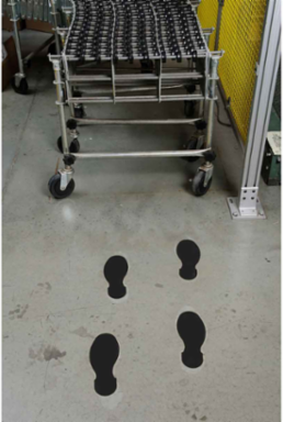 Aisle Marking Tape Footprint - 3.5 Inch Width, Black Vinyl, 12 Inch Length