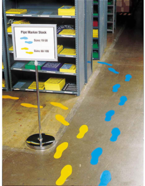 Aisle Marking Tape Footprint - Black 12 Inch Vinyl, Permanent Acrylic Adhesive
