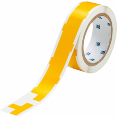 Marking Tape T-Shaped Marks - Adhesive Vinyl, Solid Color, Yellow, 1.7" x 1.1"