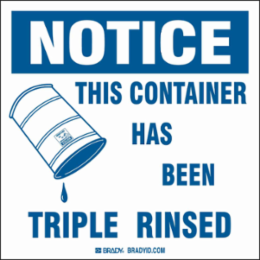 6 x 6 Square Blue on White NOTICE Label with Permanent Adhesive, Vinyl Film