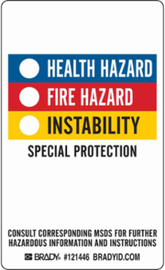 Blank NFPA Labels, 5 Inch H x 3 Inch W, Vinyl with Permanent Adhesive