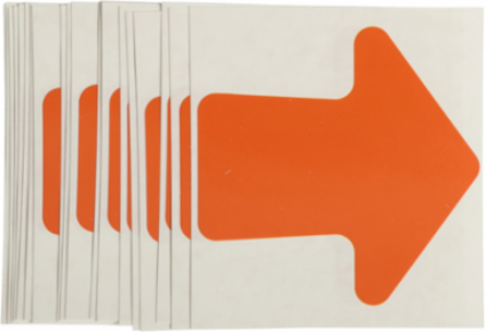 Vinyl Floor Arrows, 3" W x 3" L, Pack of 100 Each, Orange
