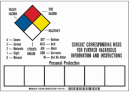Consult Corresponding MSDS For Further Hazardous Information And Instructions Sign, 7" H x 10" W x 0.004" D, Vinyl