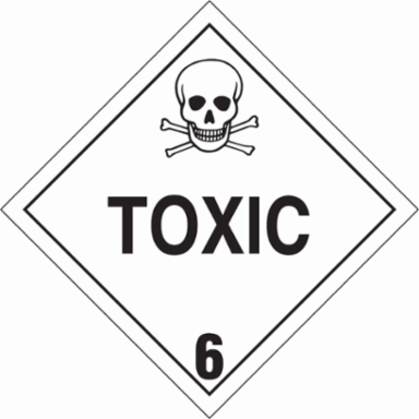 Toxic Labels, 4" H x 4" W x 0.004" D, Roll of 500 Labels