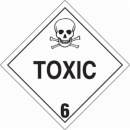 Toxic Labels, 4" H x 4" W x 0.004" D, Roll of 500 Labels