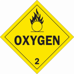 Dot Hazardous Material Shipping Labels, Oxygen, 4" H x 4" W x 0.004" D, Vinyl