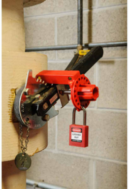 Butterfly Valve Lockout 5.57 Inch H x 3.37 Inch W x 1 Inch D Nylon Red