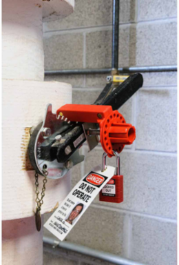 Butterfly Valve Lockout 7.07 In H x 3.75 In W Nylon Red, 4 Padlock Max, -20°F to 140°F