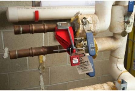 Perma-mount Ball Valve Lockout Steel Red 2-4 Inch