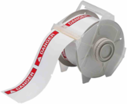 GlobalMark Series Pre-Printed ANSI DANGER Indoor-Outdoor Vinyl Labels, 2.25" H x 3.25" W, Roll of 270 Labels, Red on White