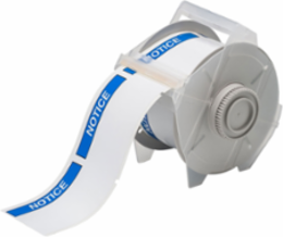 GlobalMark Series Pre-Printed ANSI NOTICE Indoor-Outdoor Vinyl Labels, 2.25" H x 3.25" W, Blue on White, Roll of 270 Labels