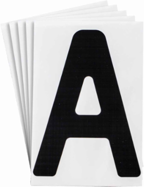 ToughStripe® Floor Marking Polyester Letter A Markers - Black, 6" x 8"