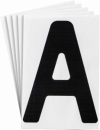 ToughStripe® Floor Marking Polyester Letter A Markers - Black, 6" x 8"