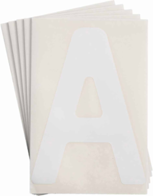 ToughStripe® Floor Marking Polyester Letter A Markers - White, 6" x 8"