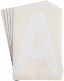 ToughStripe® Floor Marking Polyester Letter A Markers - White, 6" x 8"