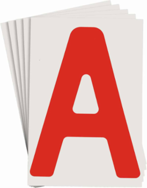 ToughStripe® Floor Marking Polyester Letter A Markers - Red, 6" x 8"
