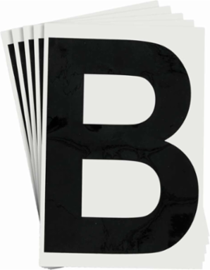 ToughStripe® Floor Marking Polyester Letter B Markers - Black, 6" x 8"