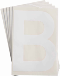 ToughStripe® Floor Marking Polyester Letter B Markers - White, 6" x 8"