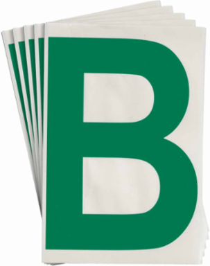 ToughStripe® Floor Marking Polyester Letter B Markers - Green, 6" x 8"