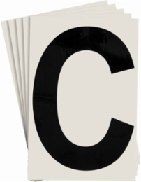 ToughStripe® Floor Marking Polyester Letter C Markers - Black, 6" x 8"