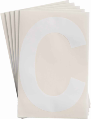 ToughStripe® Floor Marking Polyester Letter C Markers - White, 6" x 8"