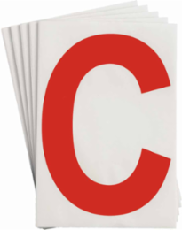 ToughStripe® Floor Marking Polyester Letter C Markers - Red, 6" x 8"