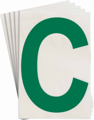 ToughStripe® Floor Marking Polyester Letter C Markers - Green, 6" x 8"