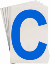 ToughStripe® Floor Marking Polyester Letter C Markers - Blue, 6" x 8"
