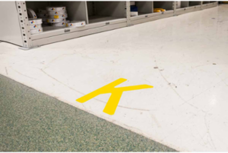 ToughStripe® Floor Marking Polyester Letter C Markers - Yellow, 6" x 8"