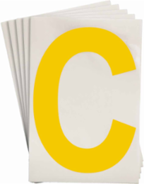 ToughStripe® Floor Marking Polyester Letter C Markers - Yellow, 6" x 8"