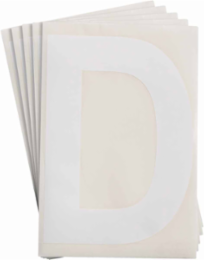 ToughStripe® Floor Marking Polyester Letter D Markers - White, 6" x 8"