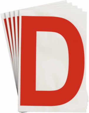 ToughStripe® Floor Marking Polyester Letter D Markers - Red, 6" x 8"