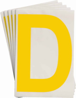 ToughStripe® Floor Marking Polyester Letter D Markers - Yellow, 6" x 8"