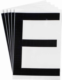ToughStripe® Floor Marking Polyester Letter E Markers - Black, 6" x 8"