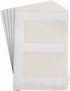 ToughStripe® Floor Marking Polyester Letter E Markers - White, 6" x 8"