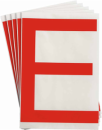 ToughStripe® Floor Marking Polyester Letter E Markers - Red, 6" x 8"