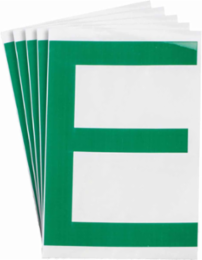 ToughStripe® Floor Marking Polyester Letter E Markers - Green, 6" x 8"