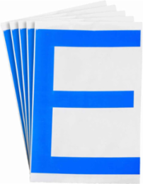 ToughStripe® Floor Marking Polyester Letter E Markers - Blue, 6" x 8"