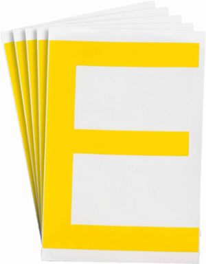 ToughStripe® Floor Marking Polyester Letter E Markers - Yellow, 6" x 8"