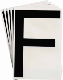 ToughStripe® Floor Marking Polyester Letter F Markers - Black, 6" x 8"