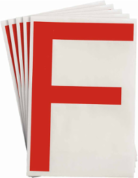ToughStripe® Floor Marking Polyester Letter F Markers - Red, 6" x 8"