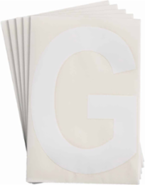 ToughStripe® Floor Marking Polyester Letter G Markers - White, 6" x 8"