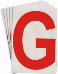 ToughStripe® Floor Marking Polyester Letter G Markers - Red, 6" x 8"