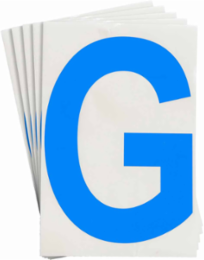 ToughStripe® Floor Marking Polyester Letter G Markers - Blue, 6" x 8"